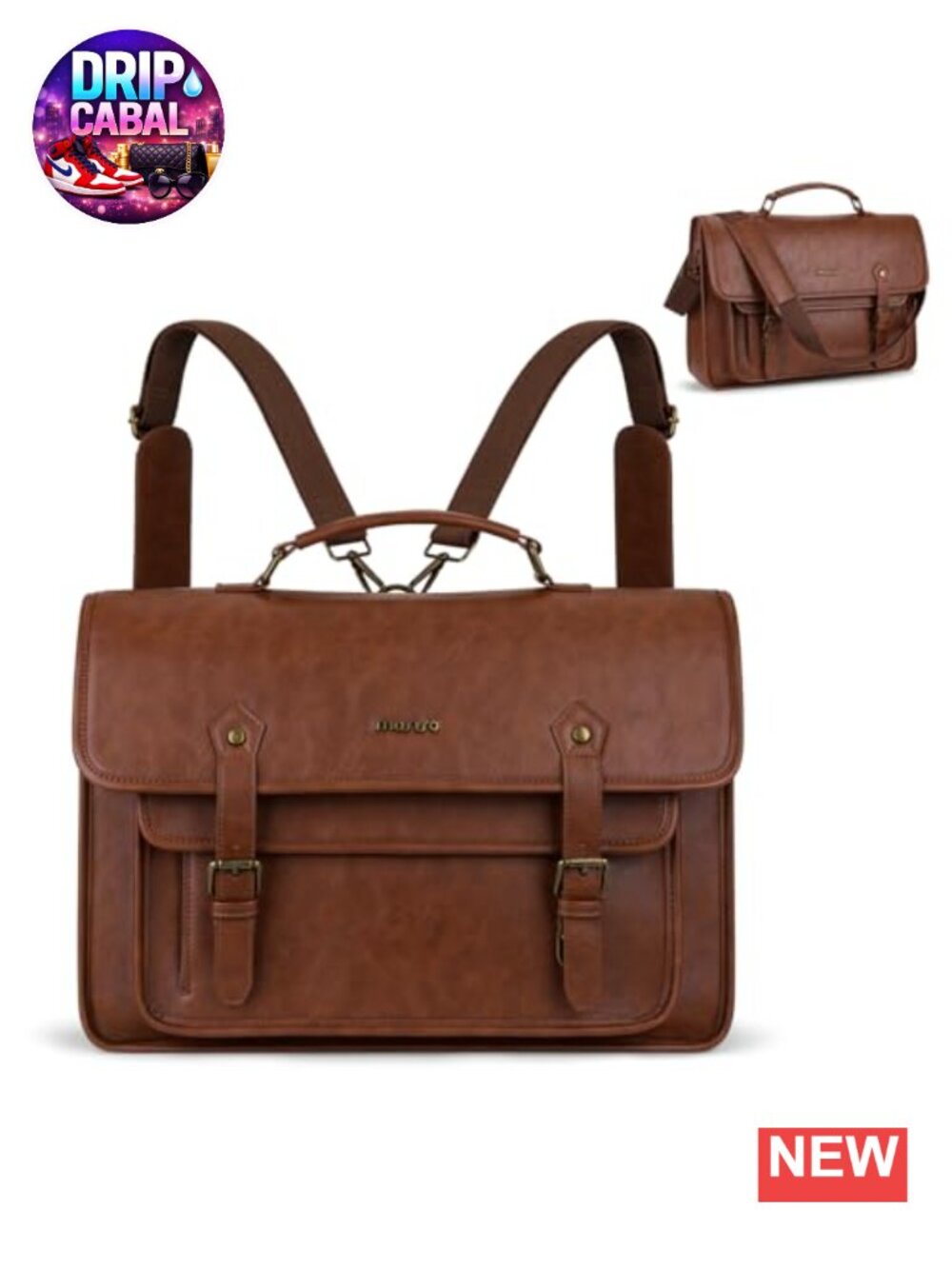 MOSISO 3 in 1 Laptop Bag 15.6 inch PU Leather Shoulder Bag Messenger